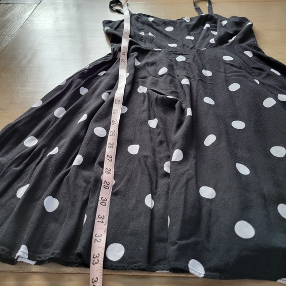 Old Navy Black Dots Fit & Flare Cami Dress Medium - Picture 8 of 8